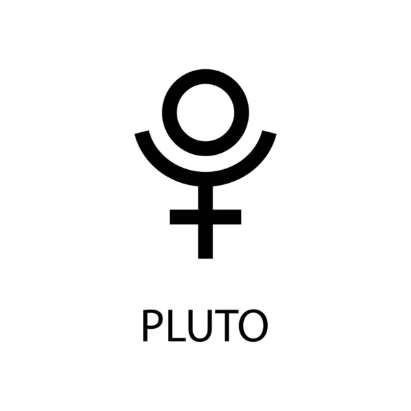Icône Pluton Symbole Planète Signe Vectoriel Noir Sur Blanc Calendrier — Image vectorielle