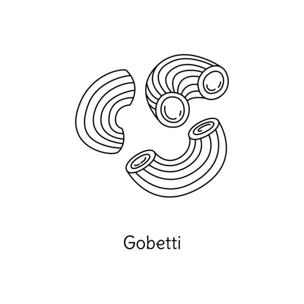 Gobetti Těstoviny Ilustrace Vektorový Náčrtek Tradiční Italské Jídlo Ručně Kreslený — Stockový vektor