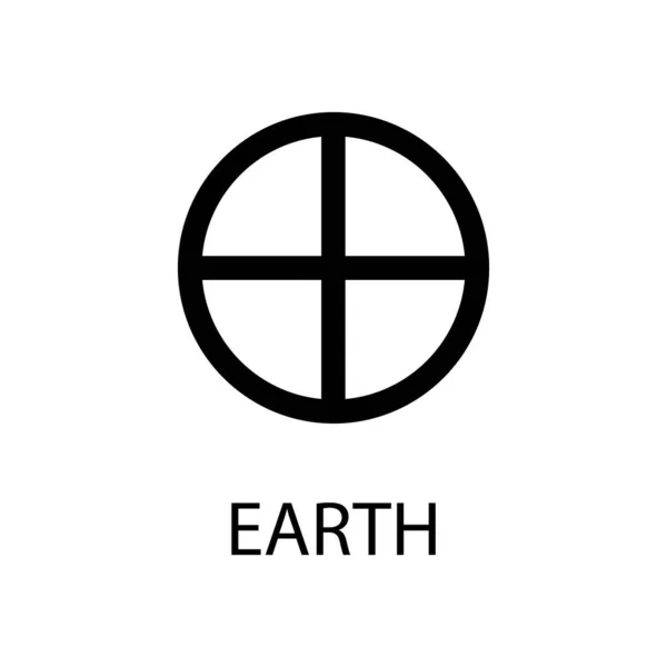 Символ Землі Знак Планети Вектор Чорний Знак Білому Астрологічний Календар — стоковий вектор