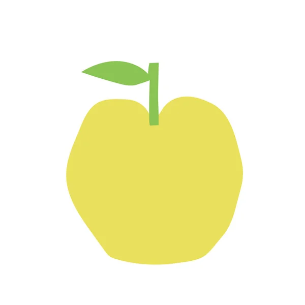 黄色的苹果剪断水果 形状彩色的纸板或纸 有趣的孩子气贴花 — 图库矢量图片