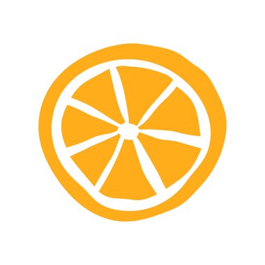 Portakal dilimi. Meyve keser. Şekil renkli karton ya da kağıt. Komik çocuksu uygulama..