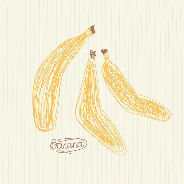 Des Bananes Illustration Vectorielle Dessinée Main Croquis Stylo Marqueur — Image vectorielle