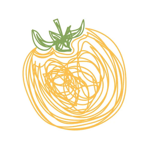 Persimon Frukt Handritad Vektor Illustration Penna Eller Markör Doodle Skiss — Stock vektor