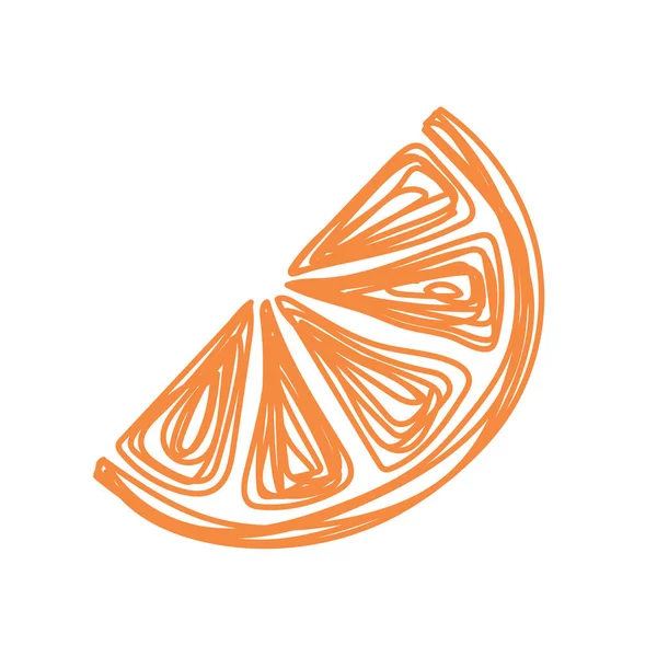 Frutta Arancione Illustrazione Vettoriale Disegnata Mano Penna Pennarello Schizzo Scarabocchio — Vettoriale Stock
