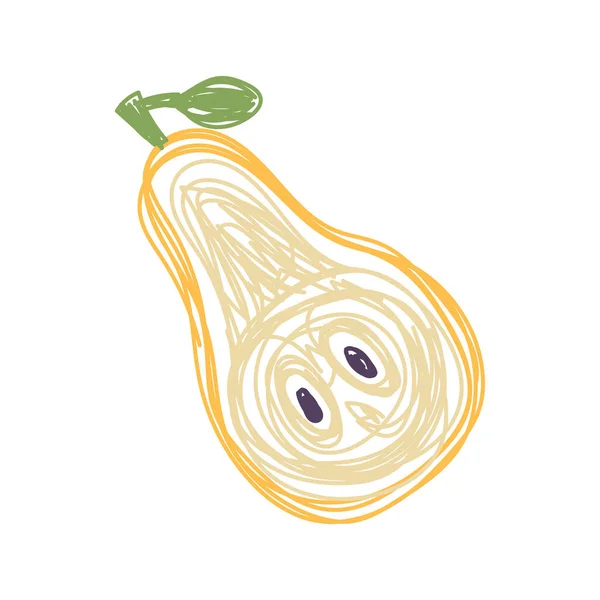 Päronfrukt Handritad Vektor Illustration Penna Eller Markör Doodle Skiss — Stock vektor