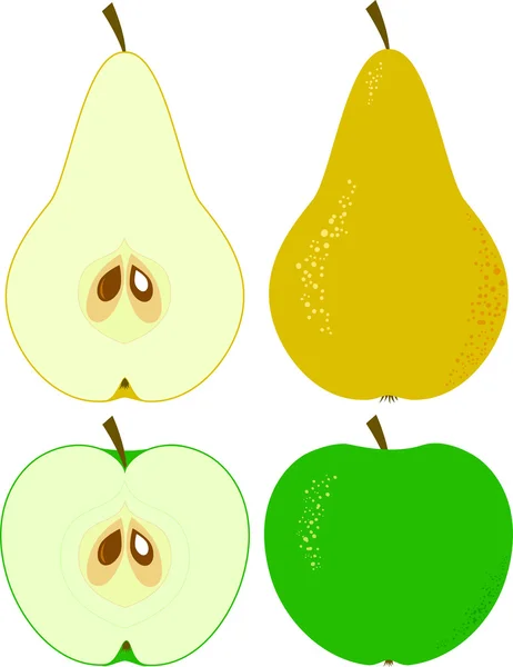 Apfel und Birne — Stockvektor
