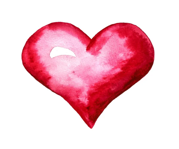 Aquarela vermelha do coração — Fotografia de Stock