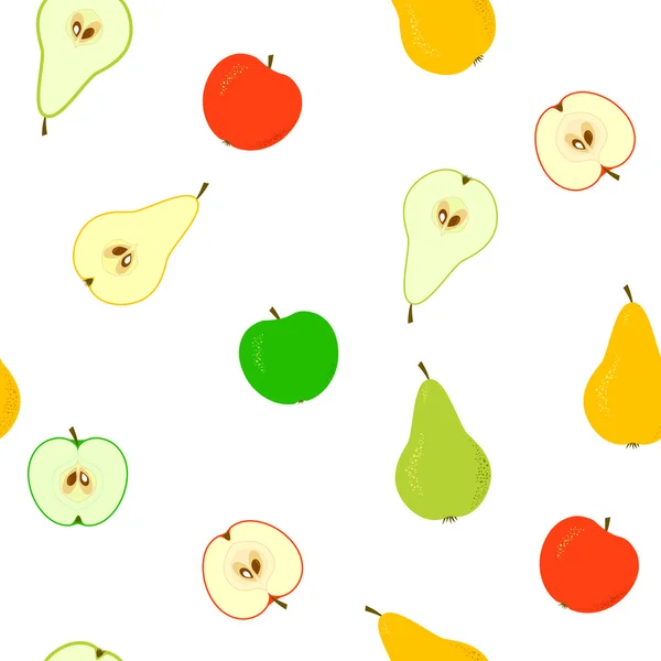 Безшовні з яблуками і грушами — стоковий вектор