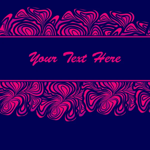 Bordure rose sur fond bleu — Image vectorielle