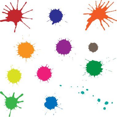 Set of colored blots clipart
