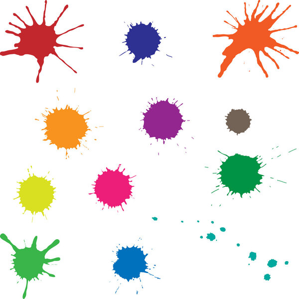 Set of colored blots