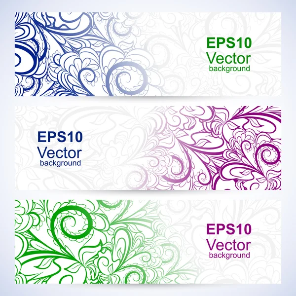 Set of lace banners — Stock Vector