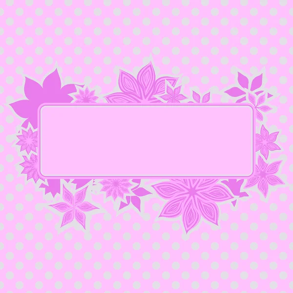 Pink frame with flowers — Stock Vector