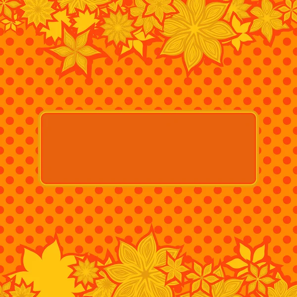 Fronteira laranja com flores — Vetor de Stock