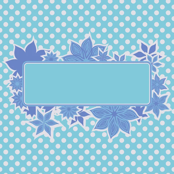 Blue frame with flowers — Stock Vector