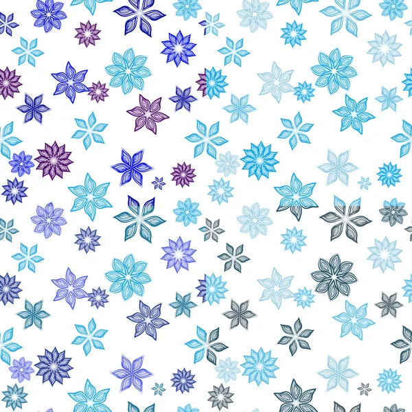 青い花とのシームレスなパターン — ストックベクタ