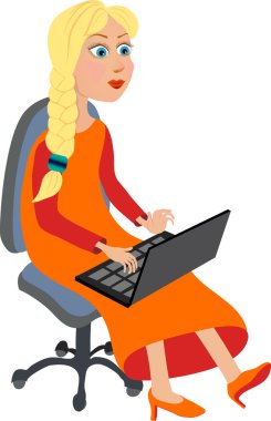 Dizüstü bilgisayarı olan iş kadını