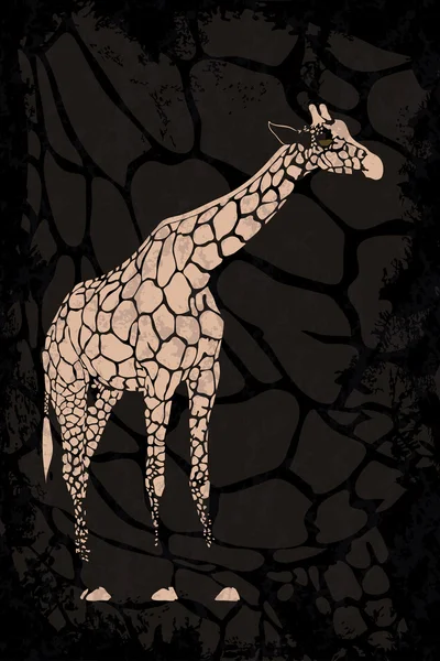 Giraffe on grunge texture — Stock Vector