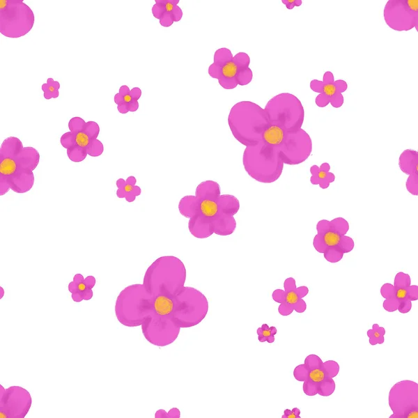 Padrão sem costura com flores rosa abstratas — Fotografia de Stock