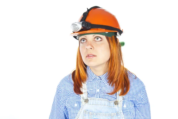 Worker in helmet — Stock Photo, Image