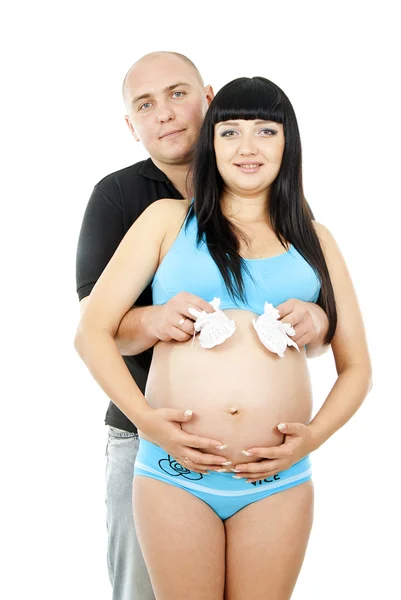 Pregnant girl with her husband Royalty Free Stock Photos
