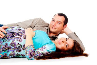 Karın hamile karısı kocası kisses