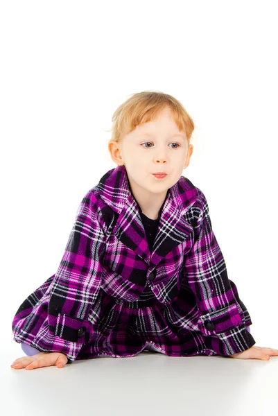 A little girl plays, look out — Stock Photo, Image