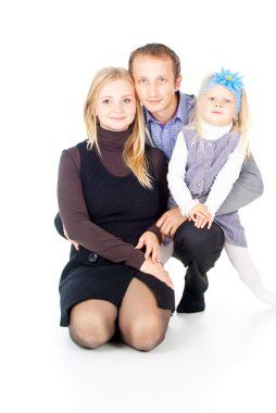 mutlu baba ve anne ve küçük kızı