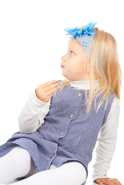 Beautiful little girl eating candy — Stock Photo, Image