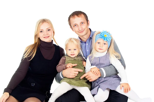 Famiglia felice con bambini — Foto Stock