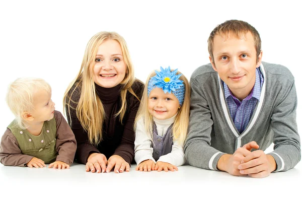 Lycklig familj med barn — Stockfoto