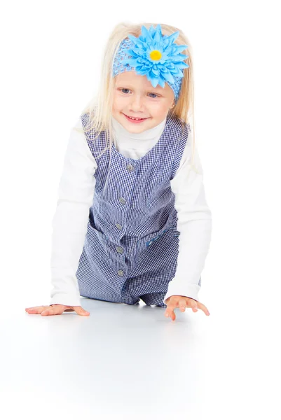 Little beautiful child crawls — Stock Photo, Image