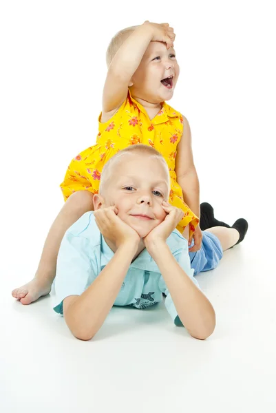 Happy brother and sister — Stock Photo, Image