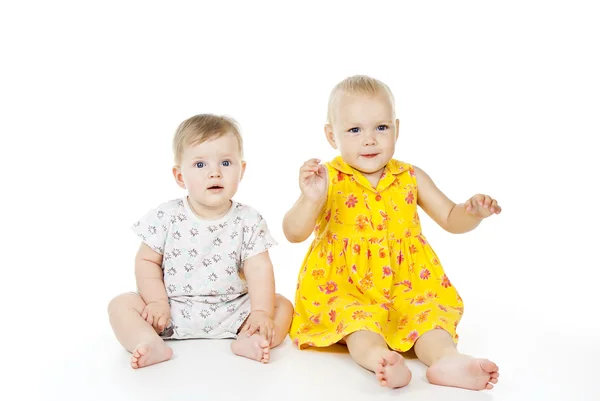 Two beautiful child sit — Stock Photo, Image