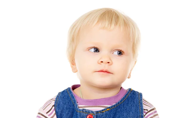 Porträt eines kleinen blauäugigen blonden Mädchens — Stockfoto