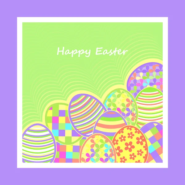 Kartpostal ile Paskalya yumurtaları — Stok Vektör