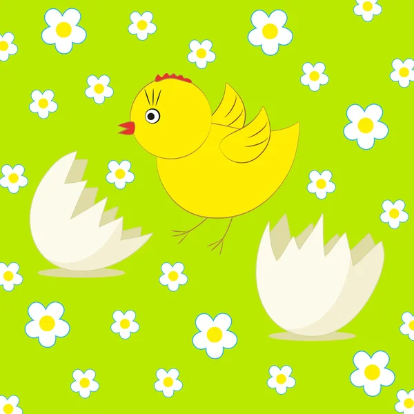Vector cute chick and egg — Stock Vector
