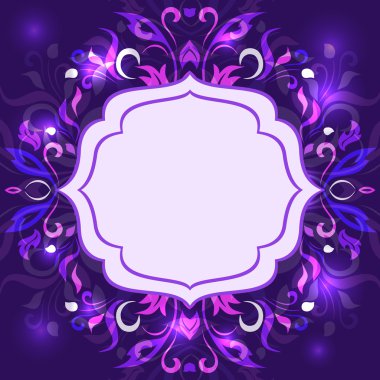 yaprakları mavi arka plan çerçevesinde