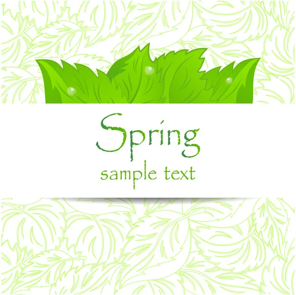 Abstract spring background with leaves — Stock Vector