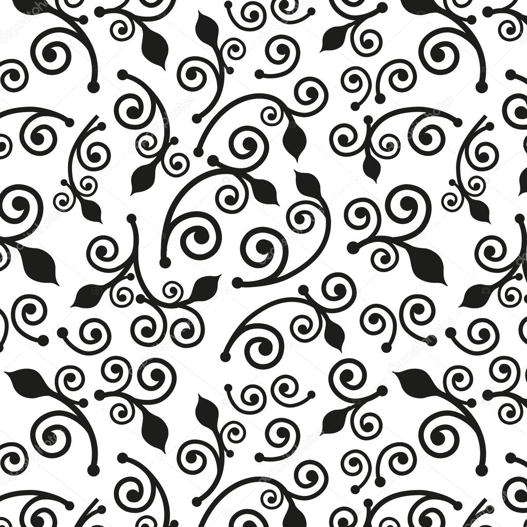 Abstract pattern of petals and spirals