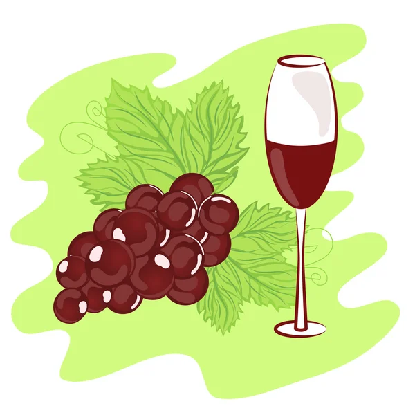 Still life of grapes and a glass — Stock Vector