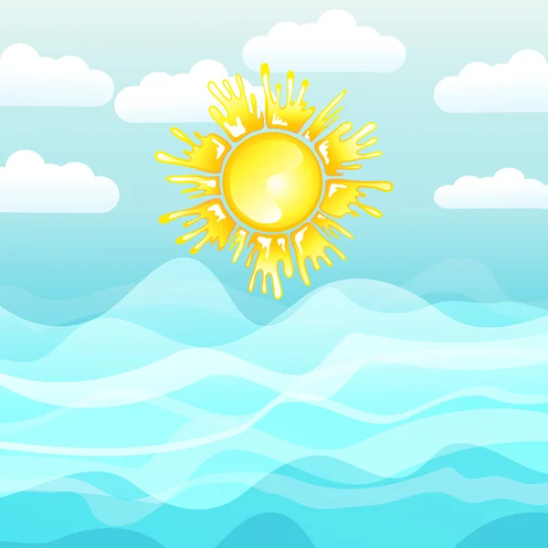 Deniz ve güneşi, yaz arka plan
