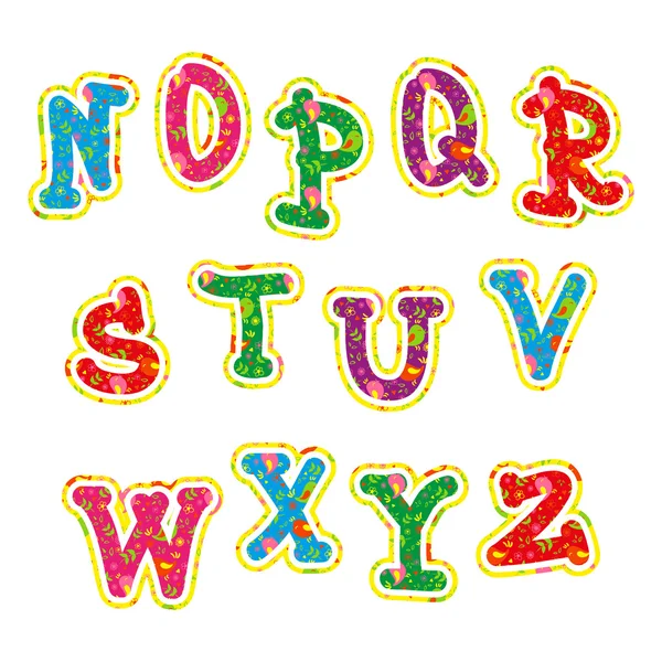 Alphabet coloré lumineux pour enfants — Image vectorielle