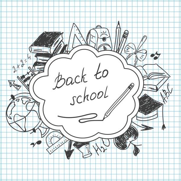 Okulun arka planını okul malzemeleri