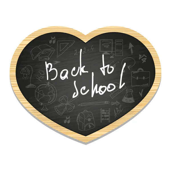 The school blackboard in the shape of heart — Wektor stockowy