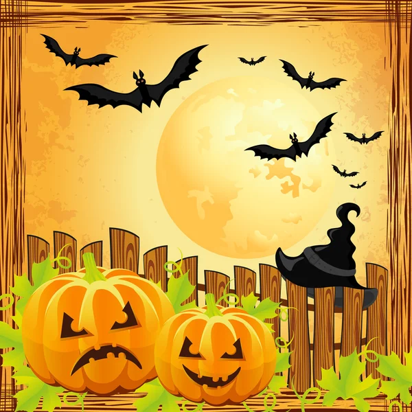 Achtergrond voor halloween pompoenen — Stockvector