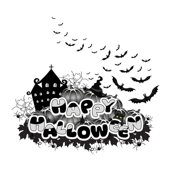 Gelukkig halloween abstracte inscriptie — Stockvector