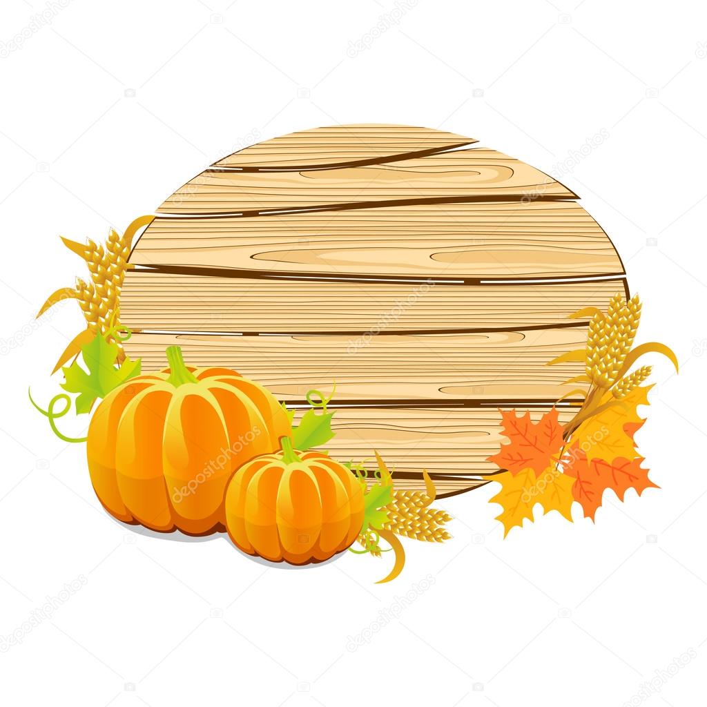 Happy Thanksgiving wooden sign with the harvest