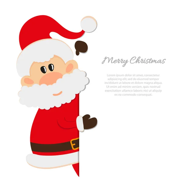 Cartolina di Babbo Natale con banner — Vettoriale Stock