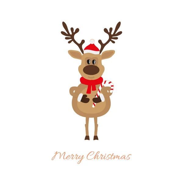 Christmas cartoon raindeer — Stock Vector